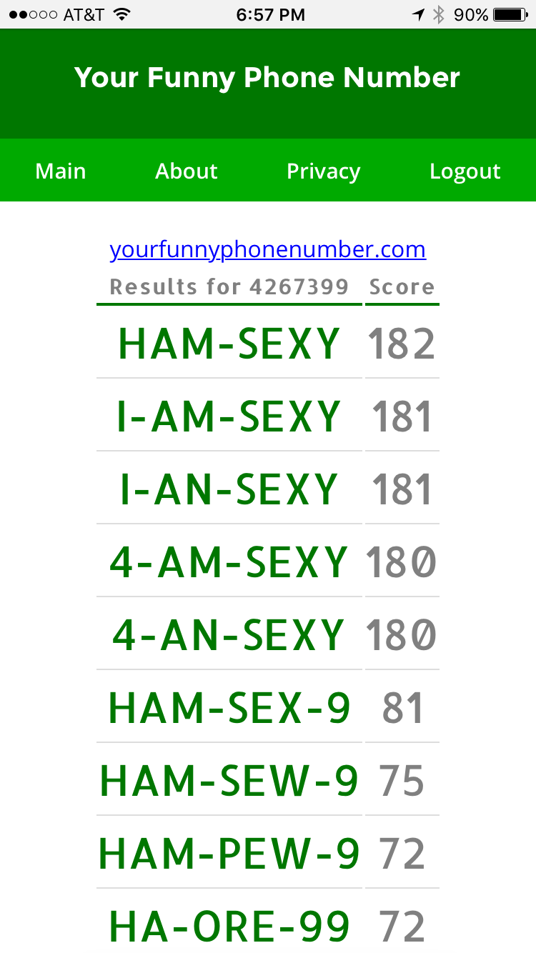 Your Funny Phone Number Sample